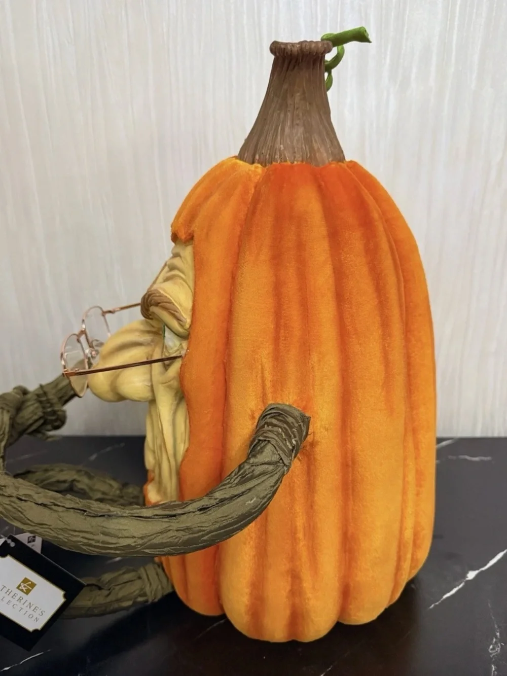 Katherines Collection Halloween Party Grumpy Leg Pumpkin Figurine Decoration.